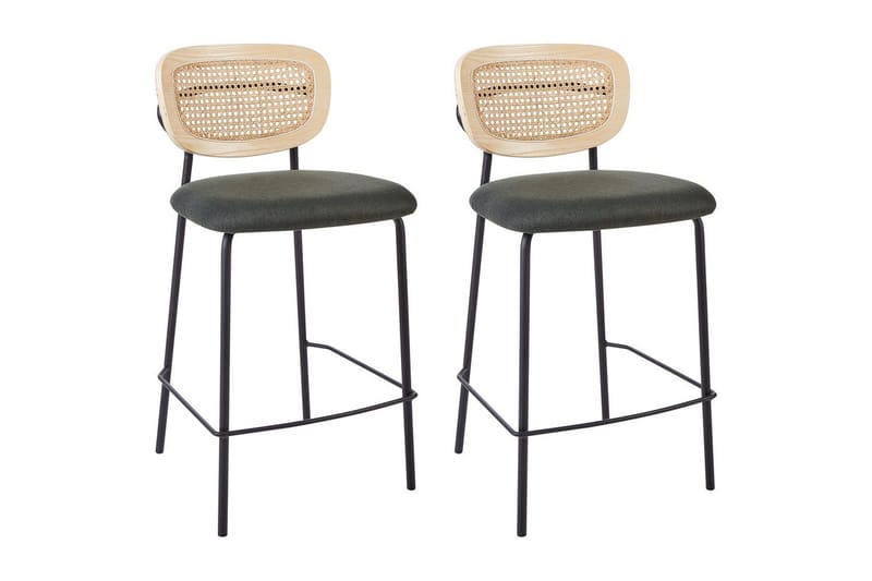 Barstol Beliani Mayetta set om 2 Natur-Beige-Svart Dark green VALUE_MISSING_18131