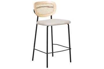 Barstol Beliani Mayetta set om 2 Natur-Beige-Svart Ljusbeige VALUE_MISSING_18132 - Møbler - Stoler & lenestoler - Barstoler