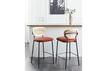 Barstol Beliani Mayetta set om 2 Natur-Beige-Svart Natural VALUE_MISSING_18129 - Møbler - Stoler & lenestoler - Barstoler