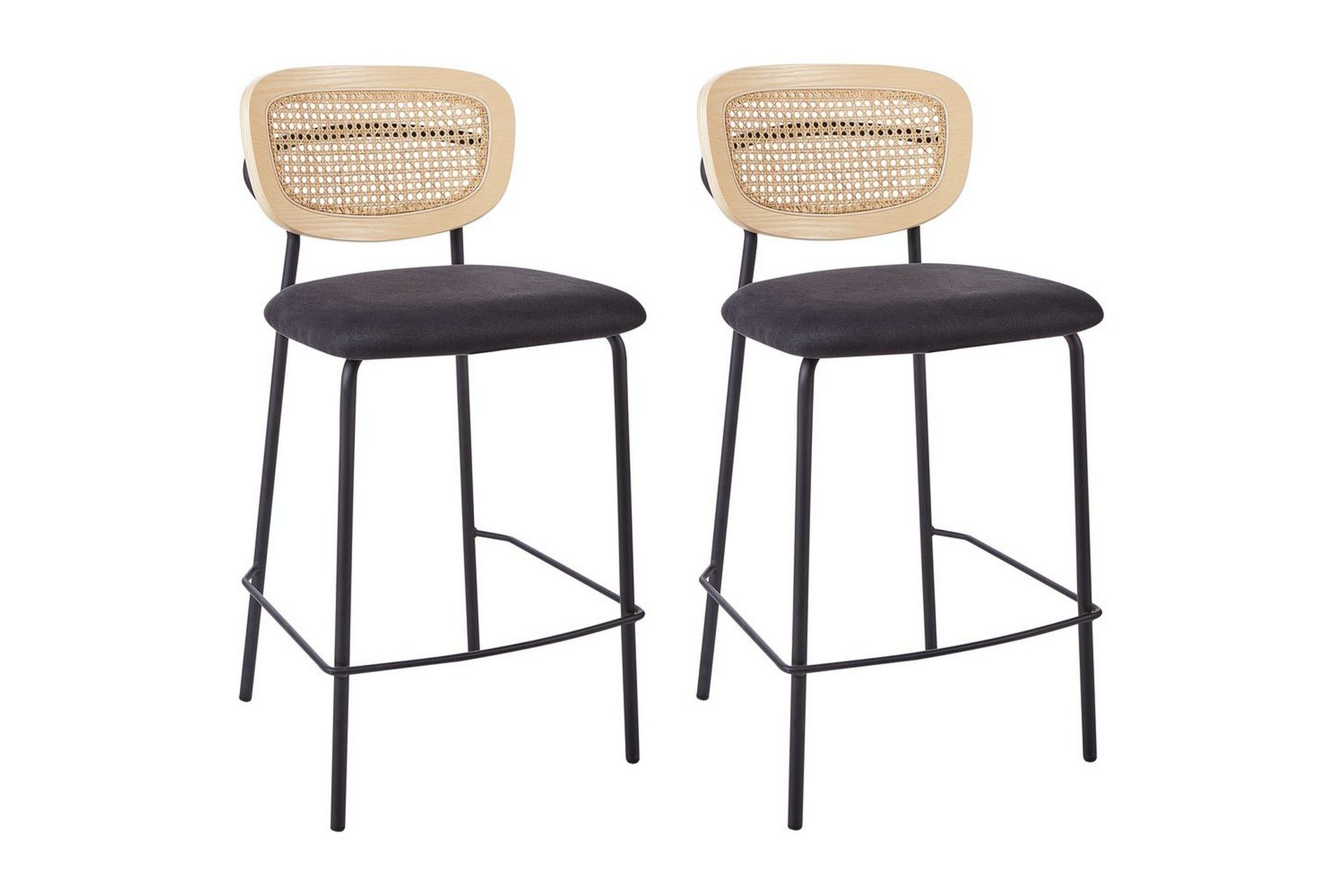 Barstol Beliani Mayetta set om 2 Natur-Beige-Svart Natural VALUE_MISSING_18133 -