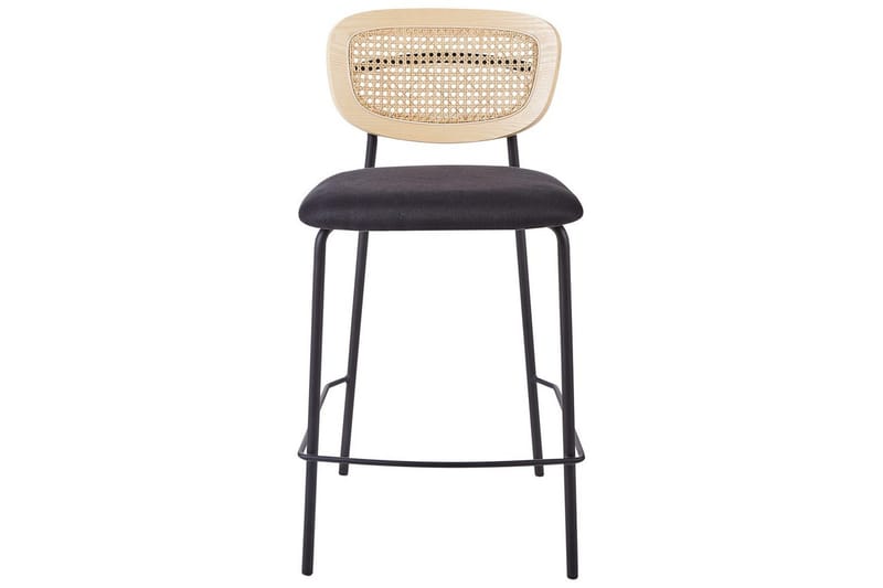Barstol Beliani Mayetta set om 2 Natur-Beige-Svart Natural VALUE_MISSING_18133 - Møbler - Stoler & lenestoler - Barstoler