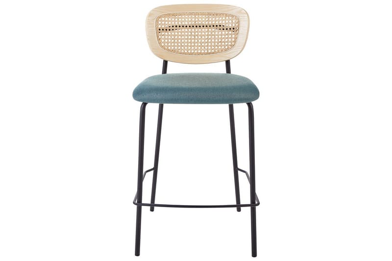 Barstol Beliani Mayetta set om 2 Natur-Beige-Svart Teal VALUE_MISSING_18130 - Møbler - Stoler & lenestoler - Barstoler