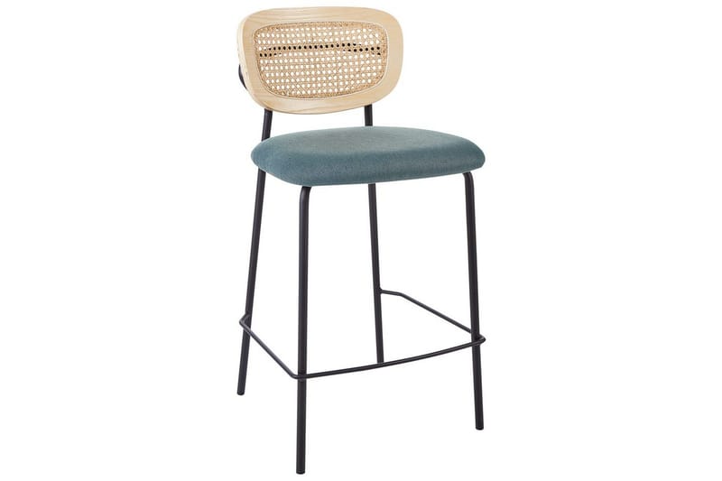 Barstol Beliani Mayetta set om 2 Natur-Beige-Svart Teal VALUE_MISSING_18130 - Møbler - Stoler & lenestoler - Barstoler