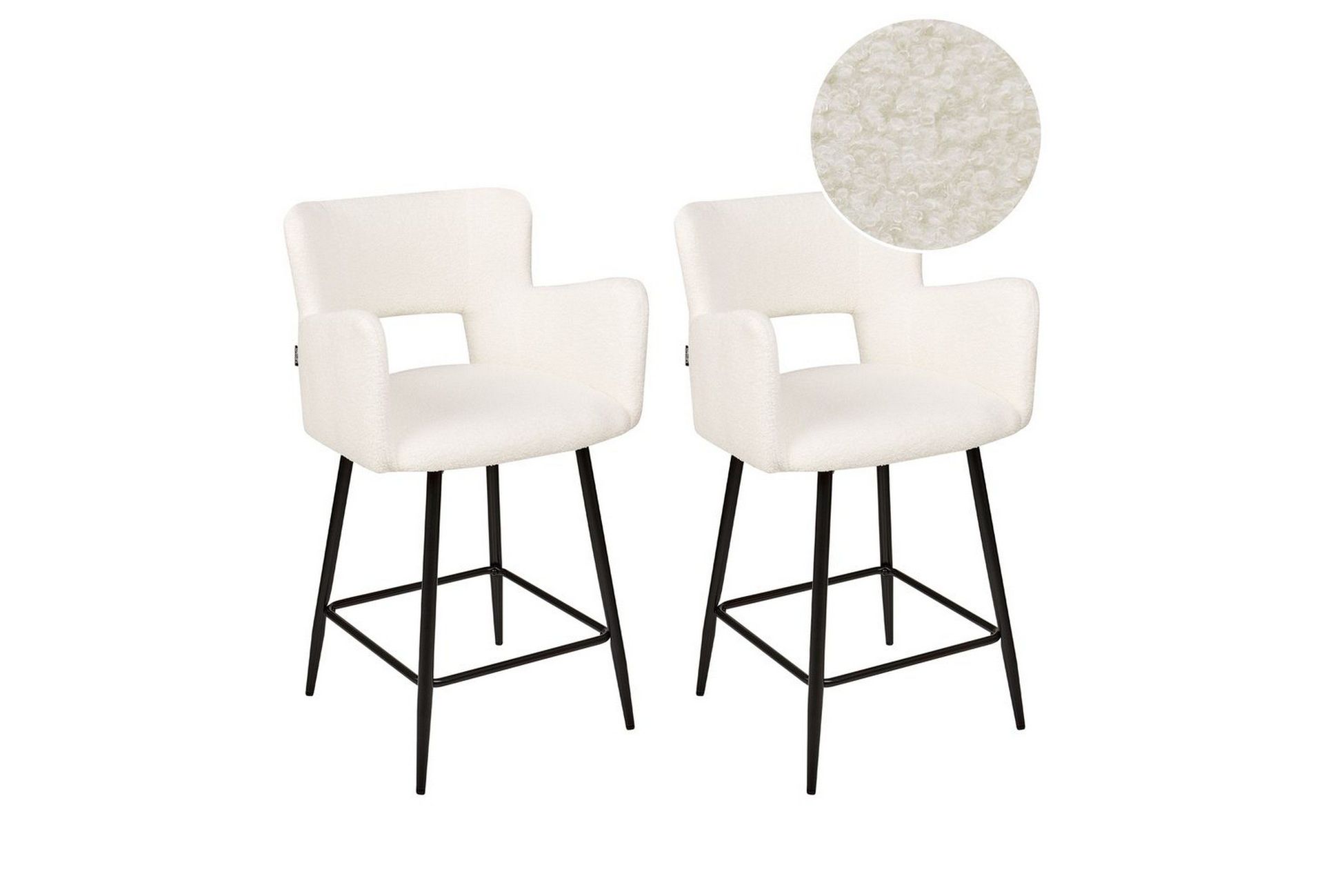 Barstol Beliani Sanilac set om 2 Blå-Svart Cream white VALUE_MISSING_7 -