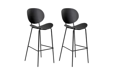Barstol Beliani Shonto set om 2 Grå Black - Møbler - Stoler & lenestoler - Barstoler