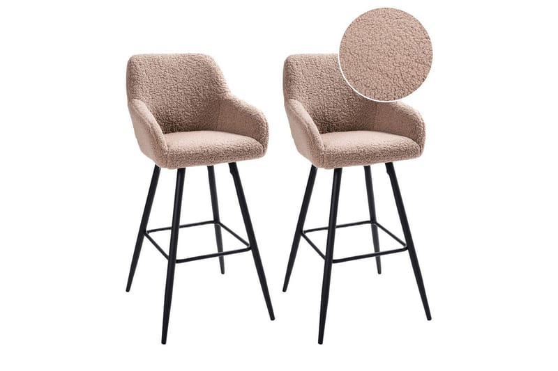 Barstol Casmalia sett av 2 Beige/svart - Beige/svart - Møbler - Stoler & lenestoler - Barstoler