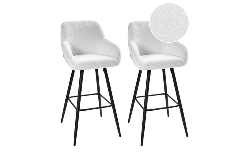 Barstol Casmalia sett av 2 Hvit/Svart, Hvit/Svart