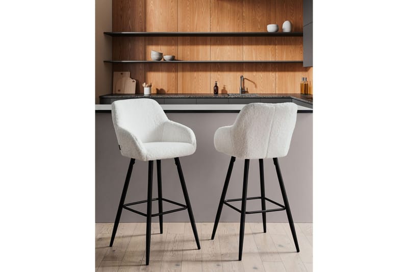 Barstol Casmalia sett av 2 Hvit/Svart - Hvit/Svart - Møbler - Stoler & lenestoler - Barstoler