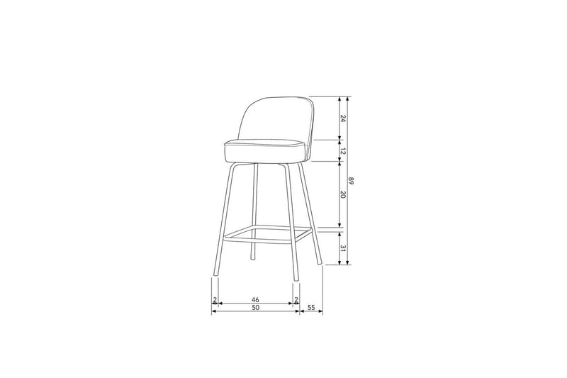Barstol Vogue - Konjakk, 65 cm - Møbler - Stoler & lenestoler - Barstoler