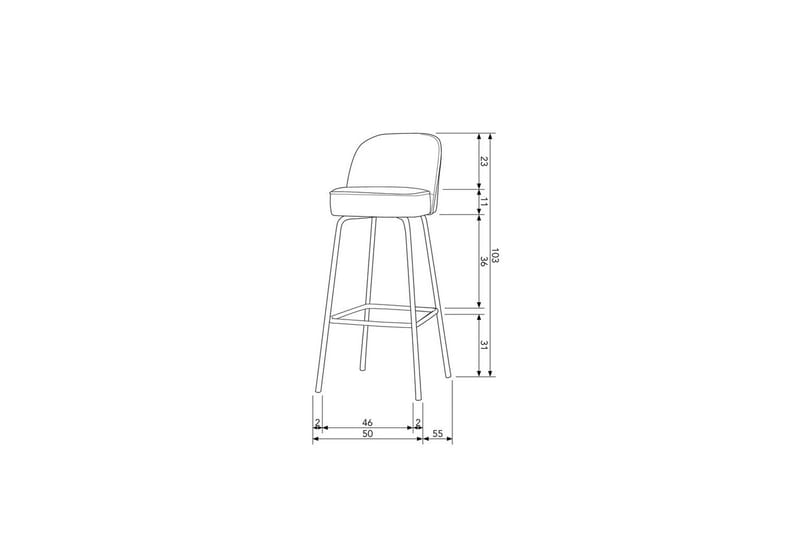 Barstol Vogue - Konjakk, 80 cm - Møbler - Stoler & lenestoler - Barstoler