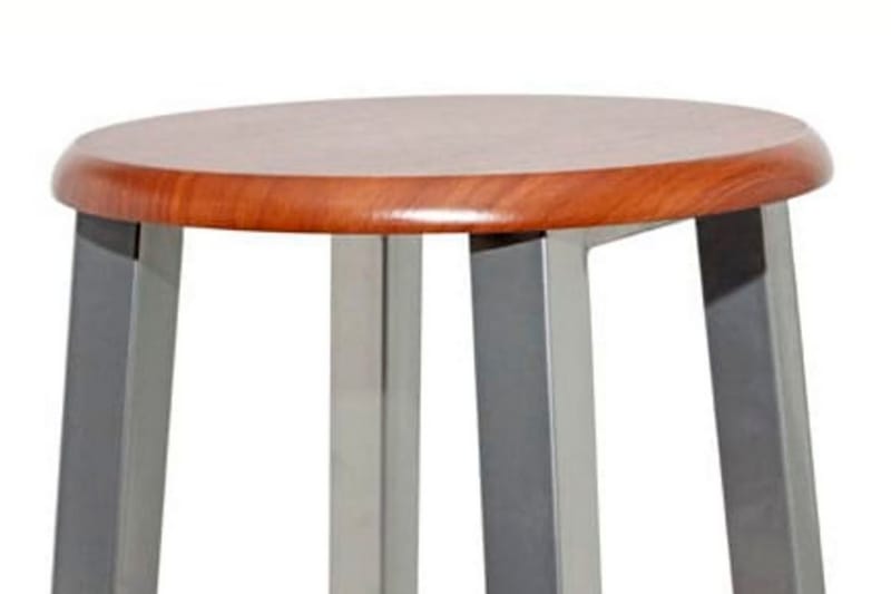 Barkrakk 2 stk metall med MDF-sete - Brun/Stål - Møbler - Stoler & lenestoler - Barstoler