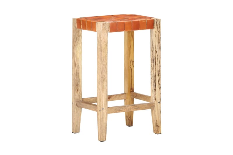 Barkrakker 2 stk brun ekte lær 75 cm - Brun - Møbler - Stoler & lenestoler - Barstoler