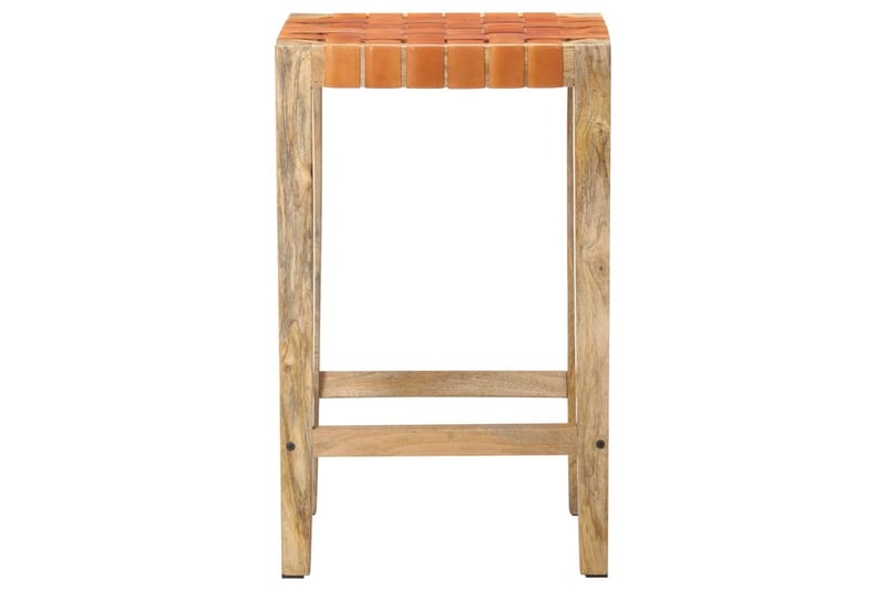 Barkrakker 2 stk brun ekte lær 75 cm - Brun - Møbler - Stoler & lenestoler - Barstoler