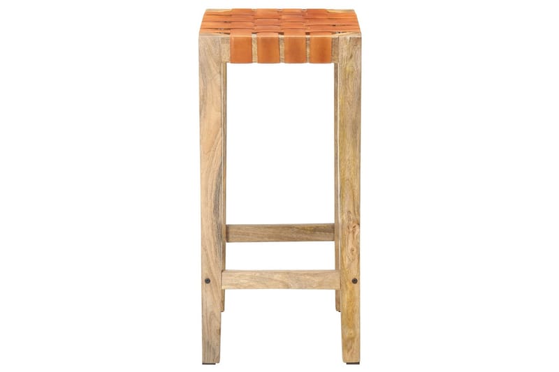 Barkrakker 2 stk brun ekte lær 75 cm - Brun - Møbler - Stoler & lenestoler - Barstoler