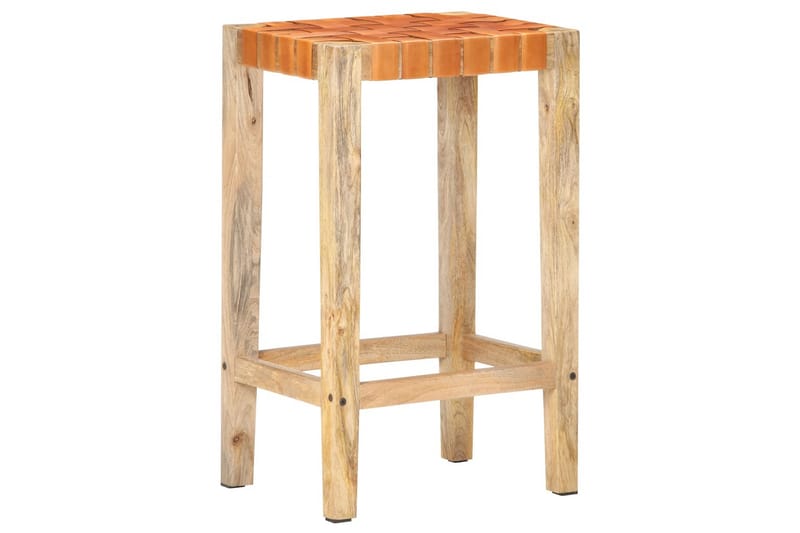 Barkrakker 2 stk brun ekte lær 75 cm - Brun - Møbler - Stoler & lenestoler - Barstoler