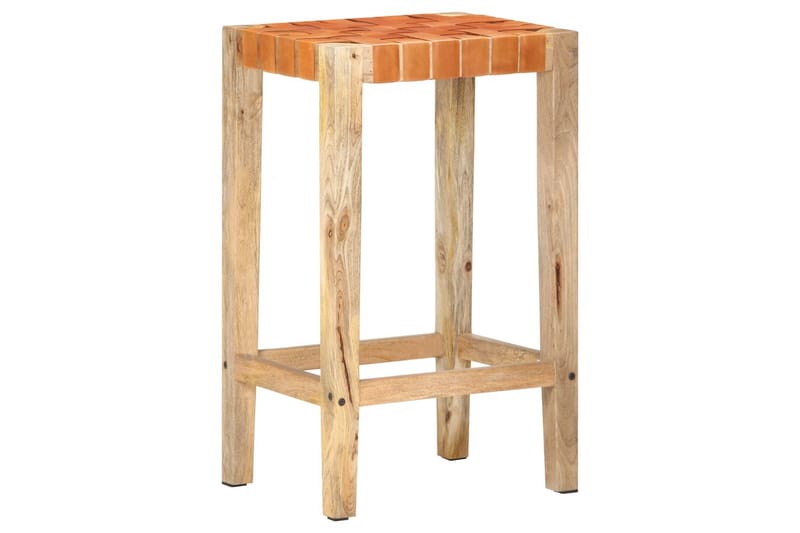Barkrakker 2 stk brun ekte lær 75 cm - Brun - Møbler - Stoler & lenestoler - Barstoler