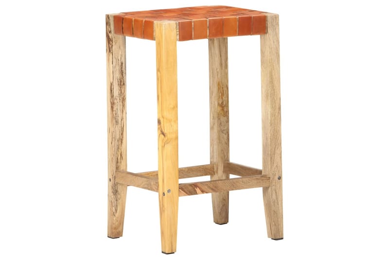 Barkrakker 2 stk brun ekte lær 75 cm - Brun - Møbler - Stoler & lenestoler - Barstoler