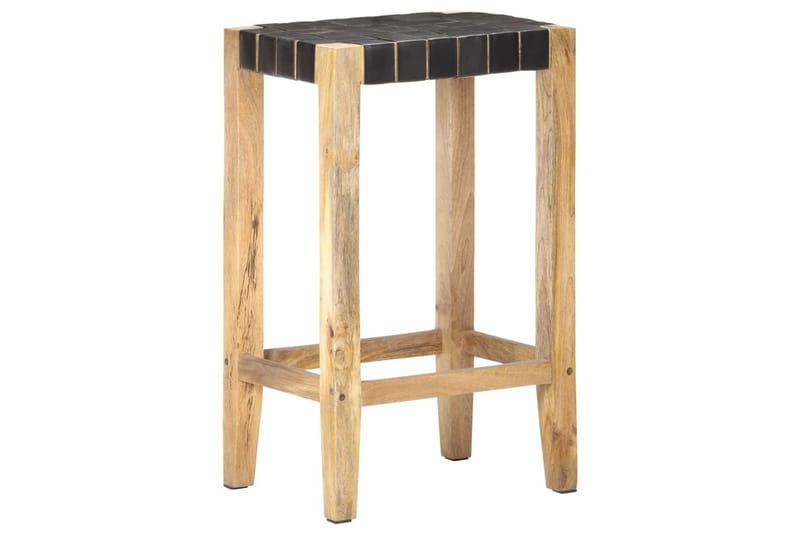 Barkrakker 2 stk svart ekte lær 75 cm - Svart - Møbler - Stoler & lenestoler - Barstoler