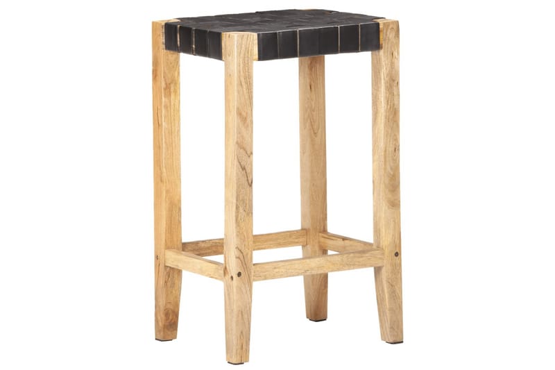 Barkrakker 2 stk svart ekte lær 75 cm - Svart - Møbler - Stoler & lenestoler - Barstoler
