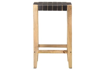 Barkrakker 2 stk svart ekte lær 75 cm - Svart - Møbler - Stoler & lenestoler - Barstoler