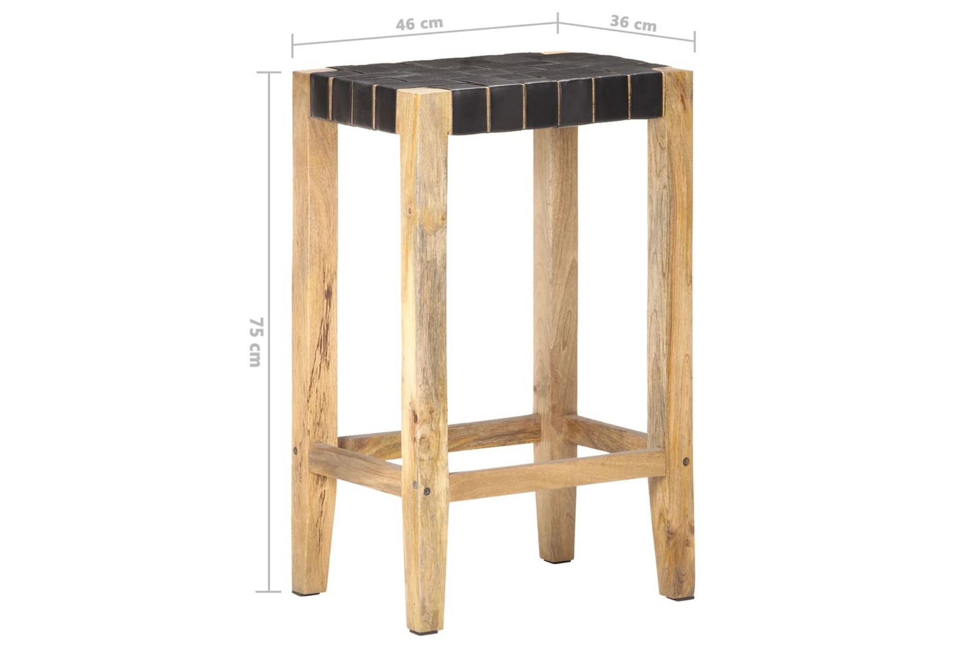 Barkrakker 2 stk svart ekte lær 75 cm - Svart - Møbler - Stoler & lenestoler - Barstoler