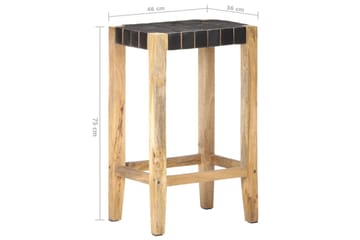 Barkrakker 2 stk svart ekte lær 75 cm - Svart - Møbler - Stoler & lenestoler - Barstoler