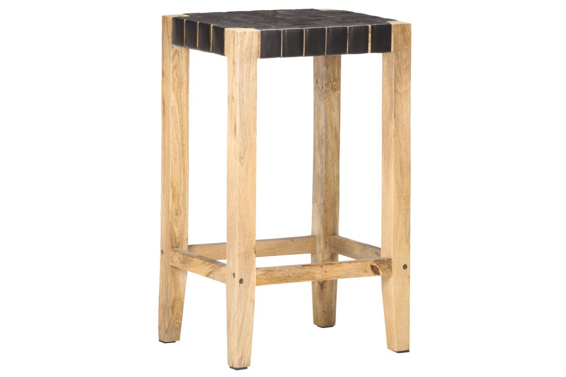 Barkrakker 2 stk svart ekte lær 75 cm - Svart - Møbler - Stoler & lenestoler - Barstoler