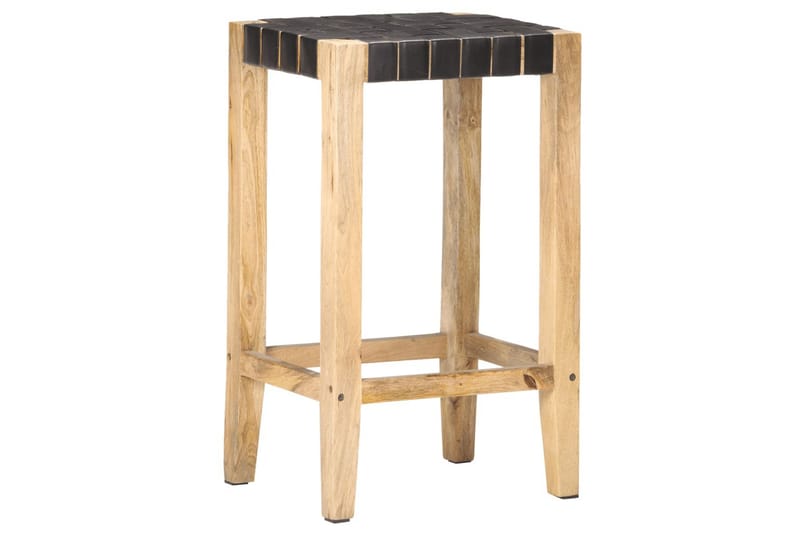 Barkrakker 2 stk svart ekte lær 75 cm - Svart - Møbler - Stoler & lenestoler - Barstoler