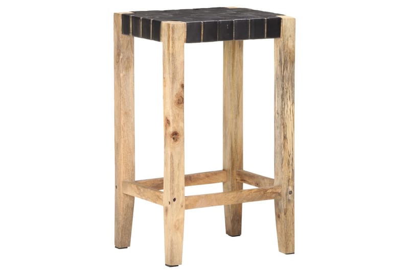 Barkrakker 2 stk svart ekte lær 75 cm - Svart - Møbler - Stoler & lenestoler - Barstoler