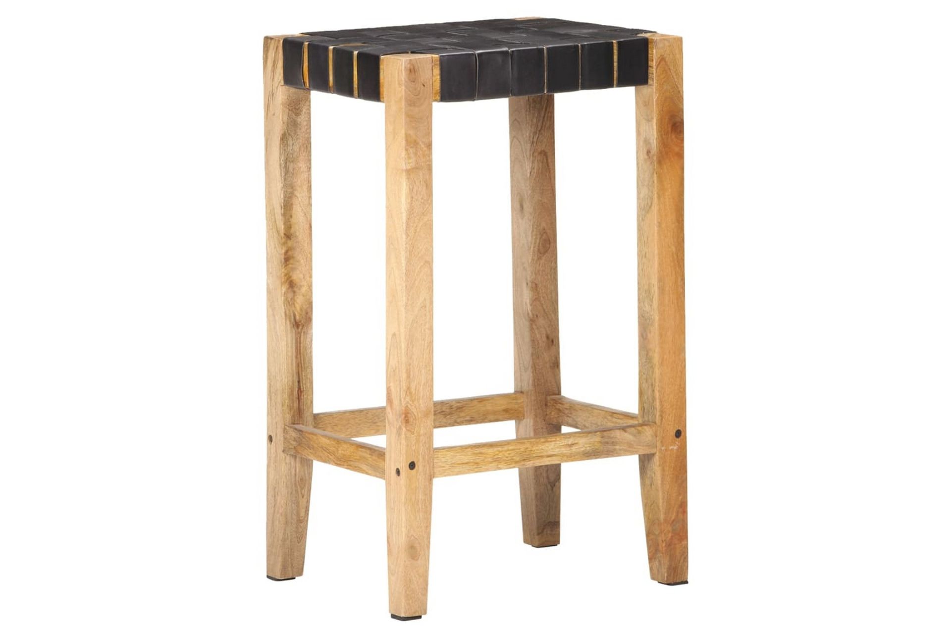 Barkrakker 2 stk svart ekte lær 75 cm - Svart - Møbler - Stoler & lenestoler - Barstoler