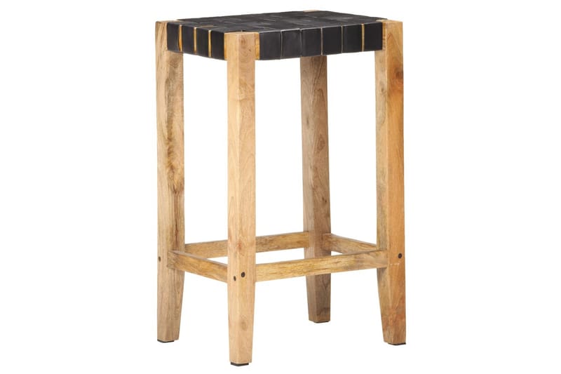Barkrakker 2 stk svart ekte lær 75 cm - Svart - Møbler - Stoler & lenestoler - Barstoler