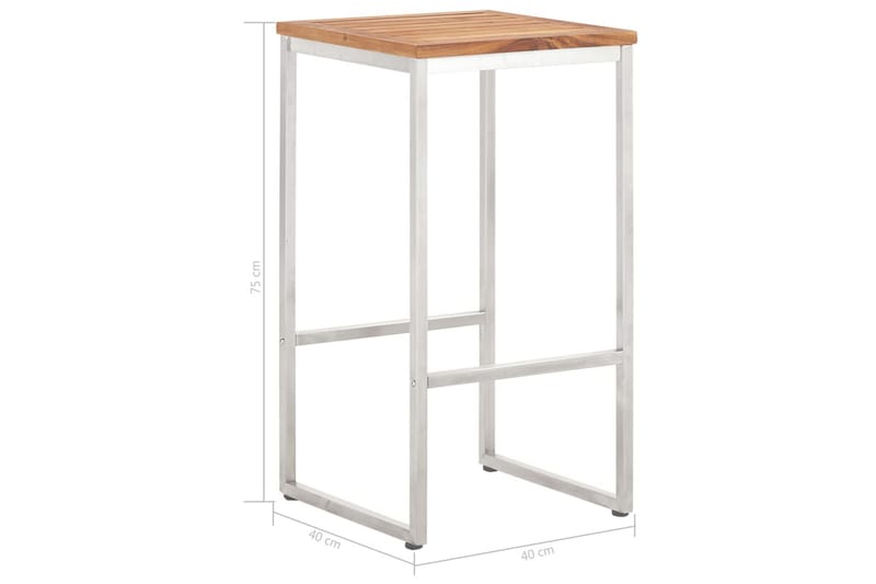 Barkrakker 4 stk heltre akasie og rustfritt stål - Brun - Møbler - Stoler & lenestoler - Barstoler