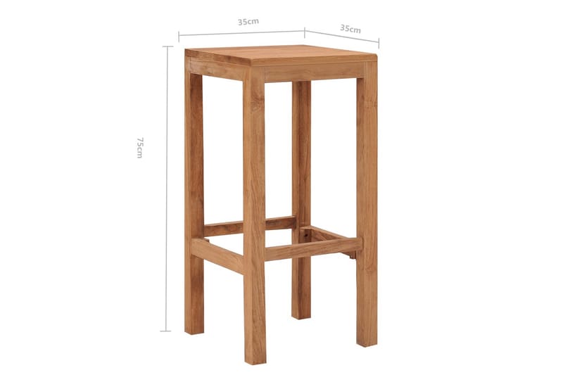 Barkrakker 4 stk heltre teak - Brun - Møbler - Stoler & lenestoler - Barstoler