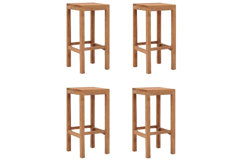 Barkrakker 4 stk heltre teak - Brun - Møbler - Stoler & lenestoler - Barstoler