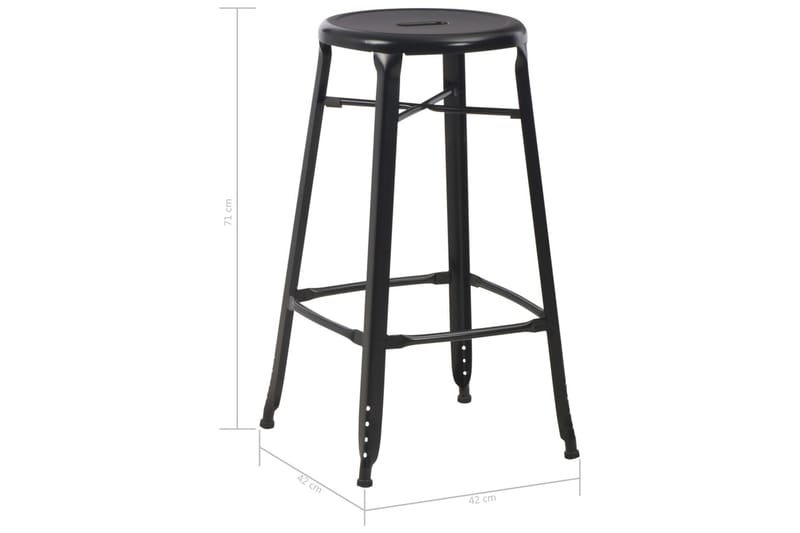Barkrakker 6 stk svart stål - Svart - Møbler - Stoler & lenestoler - Barstoler