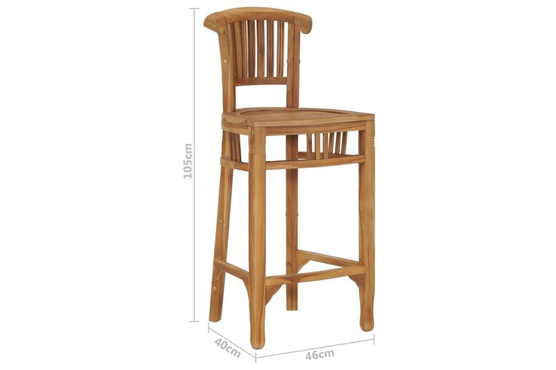 Barstol heltre teak - Brun - Møbler - Stoler & lenestoler - Barstoler