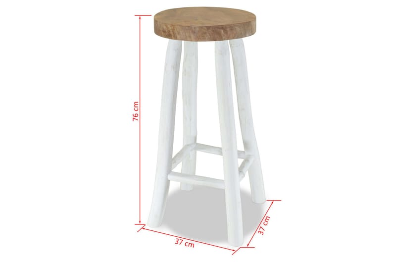 Barstol heltre teak - Brun/Hvit - Møbler - Stoler & lenestoler - Barstoler