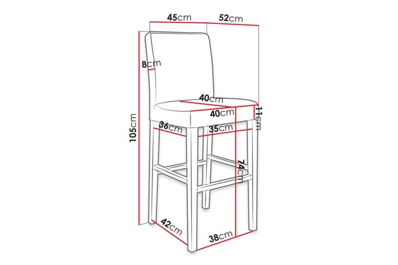 Barstol - Rosa - Møbler - Stoler & lenestoler - Barstoler