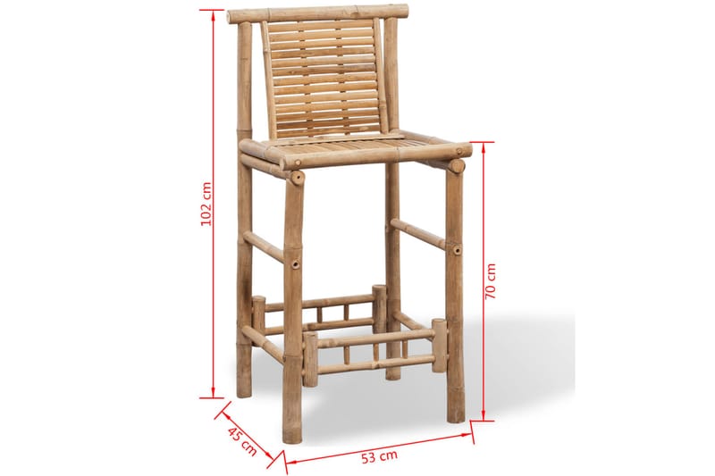 Barstoler 2 stk bambus - Bambus - Møbler - Stoler & lenestoler - Barstoler