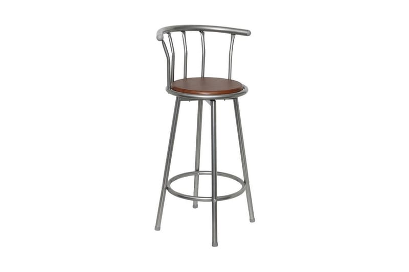 Barstoler 2 stk brunt stål - Brun/Stål - Møbler - Stoler & lenestoler - Barstoler