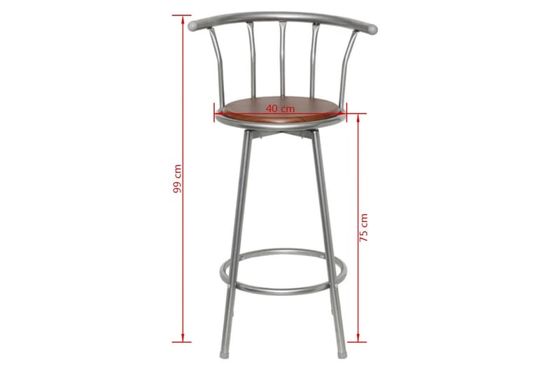 Barstoler 2 stk brunt stål - Brun/Stål - Møbler - Stoler & lenestoler - Barstoler