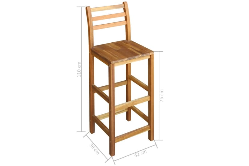 Barstoler 2 stk heltre akasie - Akasie - Møbler - Stoler & lenestoler - Barstoler