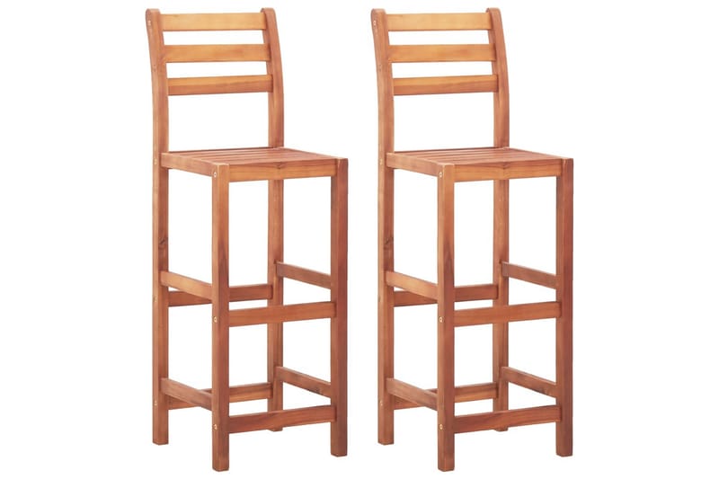 Barstoler 2 stk heltre akasie - Brun - Møbler - Stoler & lenestoler - Barstoler