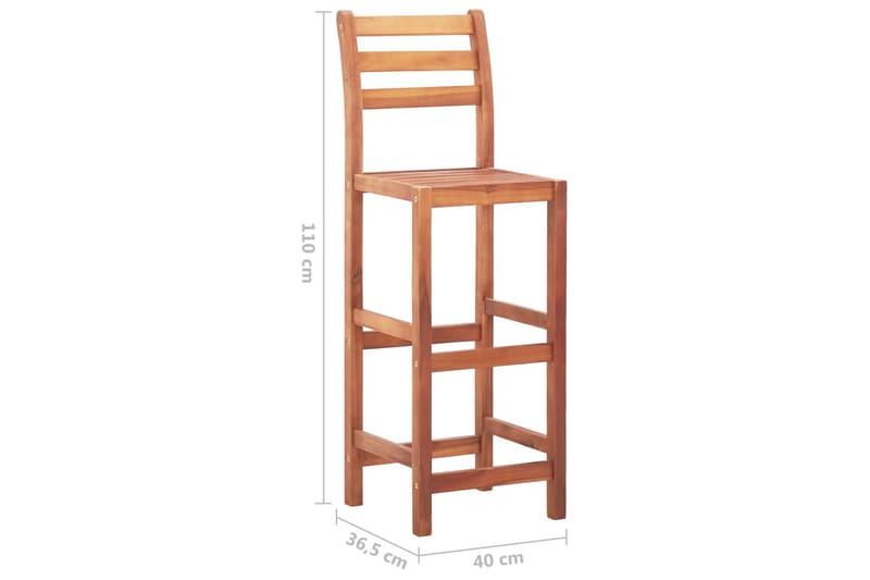 Barstoler 2 stk heltre akasie - Brun - Møbler - Stoler & lenestoler - Barstoler