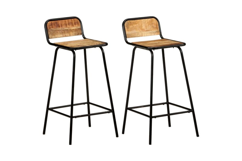 Barstoler 2 stk heltre mango - Brun - Møbler - Stoler & lenestoler - Barstoler
