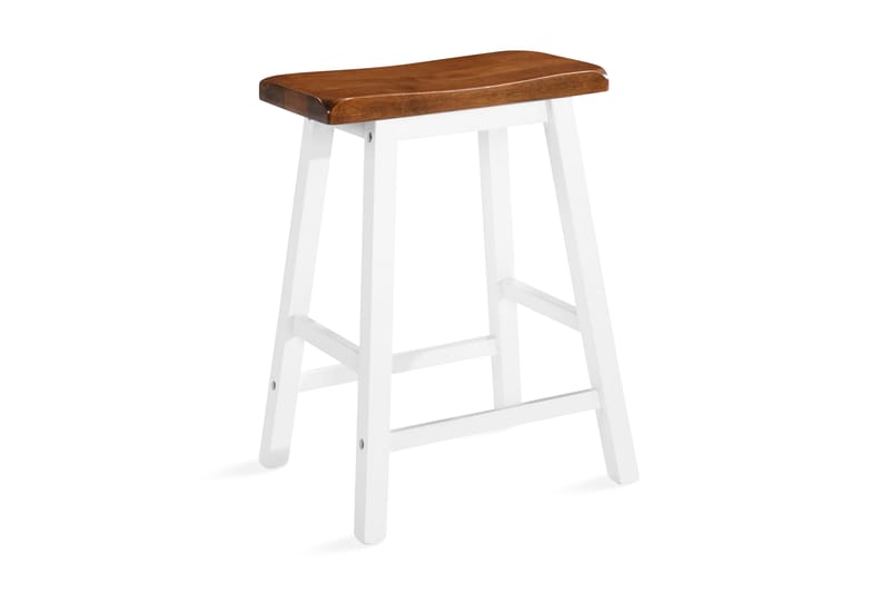 Barstoler 2 stk heltre - Tre/Hvit - Møbler - Stoler & lenestoler - Barstoler
