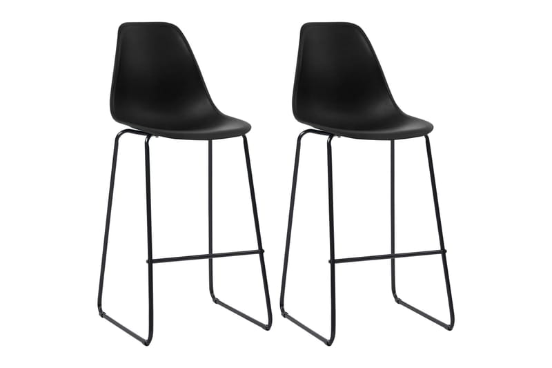 Barstoler 2 stk svart plast - Svart - Møbler - Stoler & lenestoler - Barstoler