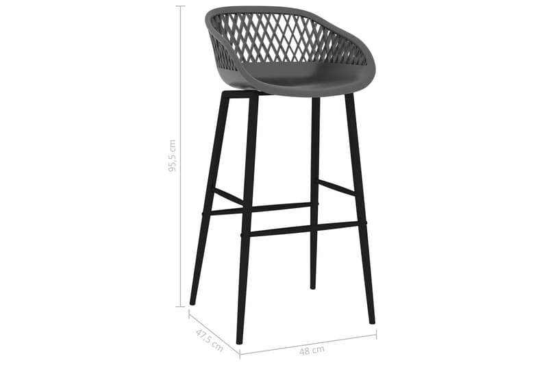 Barstoler 4 stk grå - Møbler - Stoler & lenestoler - Barstoler
