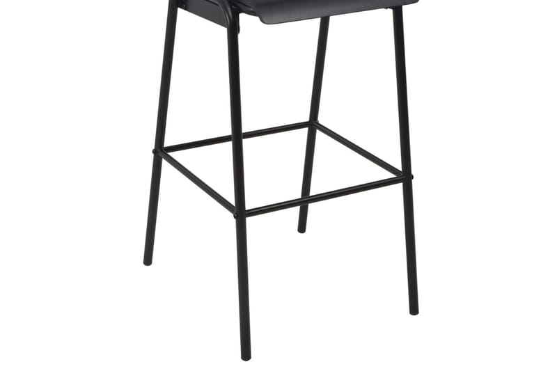 Barstoler 4 stk svart solid kryssfinér stål - Svart - Barstoler