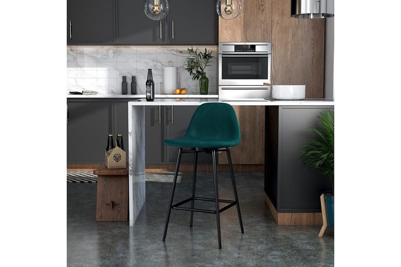 Calvin Barstol Grønn/Fløyel - Dorel Home - Møbler - Stoler & lenestoler - Barstoler